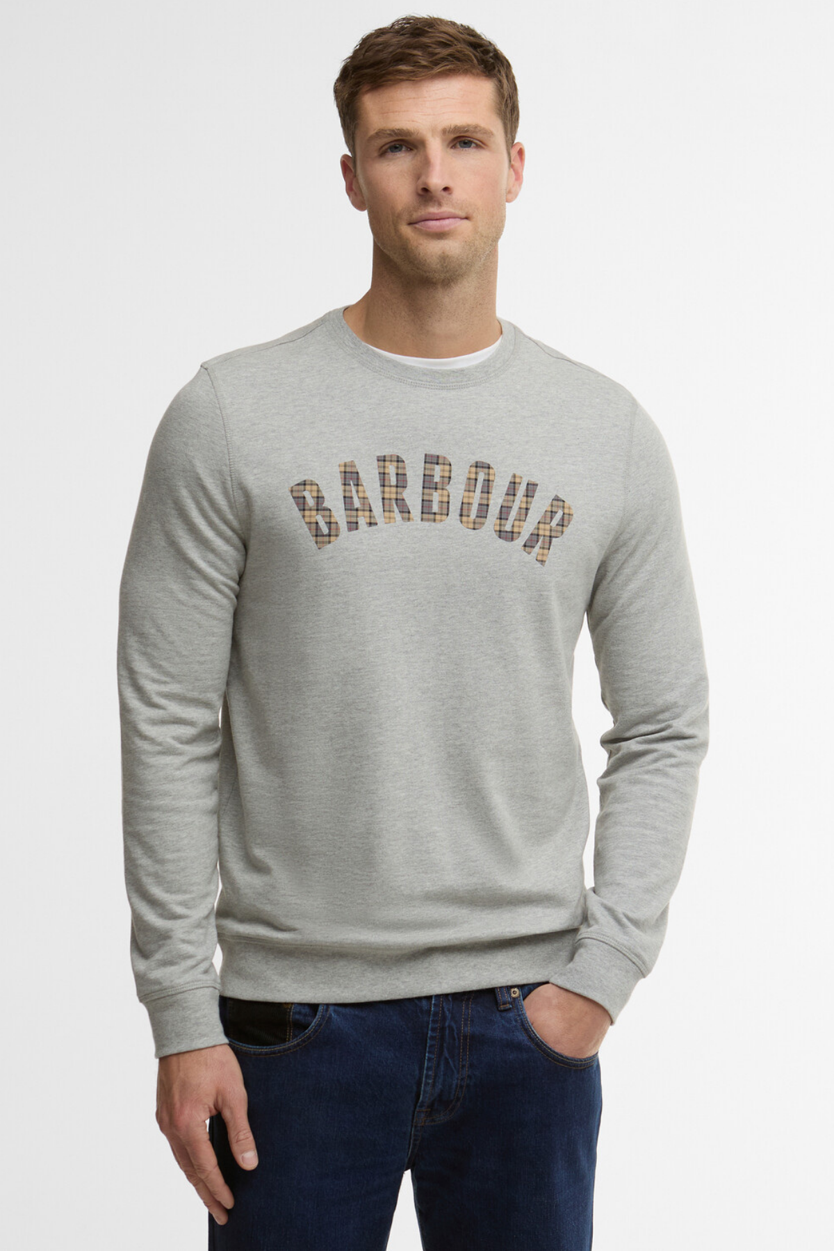 Barbour Berwick Crew Neck Sweatshirt GY52 Grey Marl