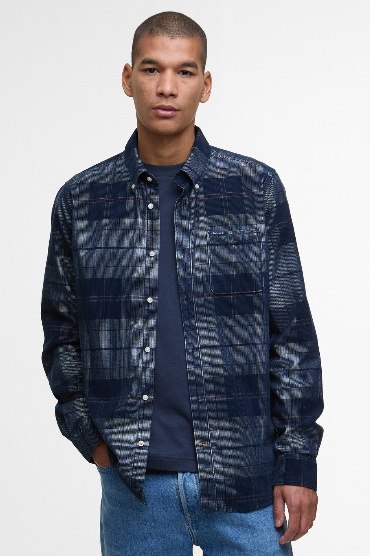 Barbour Blair Tailored Tartan Cord Gömlek TN42 Riverstone Tartan