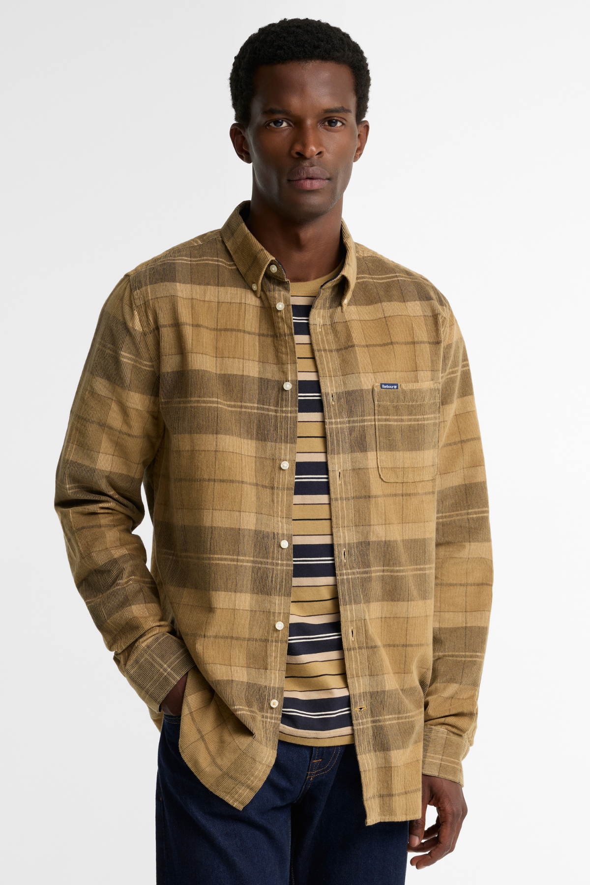 Barbour Blair Tailored Tartan Cord Gömlek TN39 Birchwood Dress Tartan
