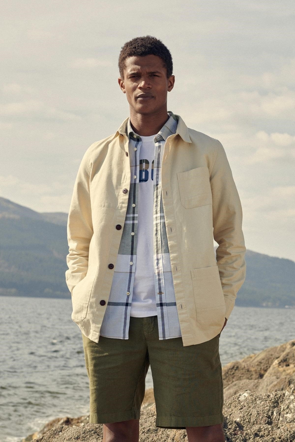Barbour Burnside Overshirt ST15 Lt Stone