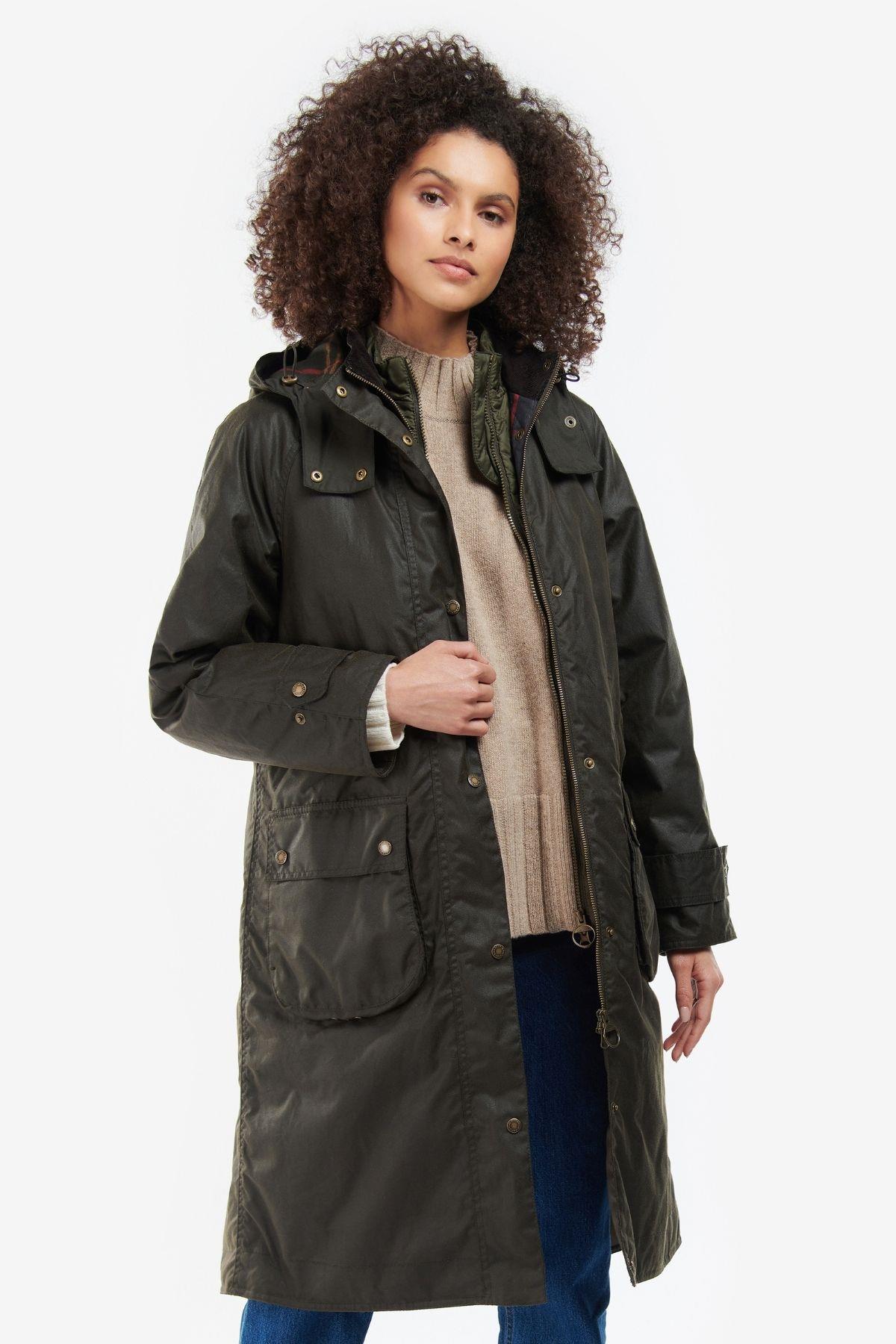 Barbour Long Cannich Yağlı Ceket OL71 Olive-Classic
