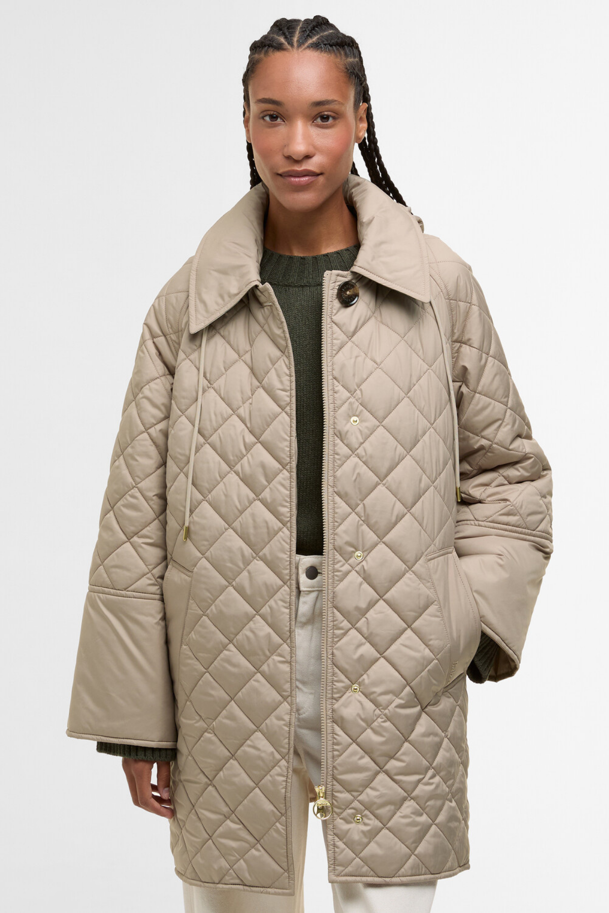 Barbour Cara Kapitone Ceket BE31 Honey/Ancient Poplar