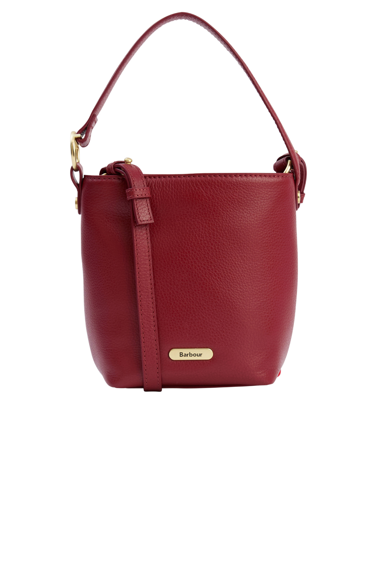 Barbour Cedar Mini Deri Bucket Çanta RE91 Red