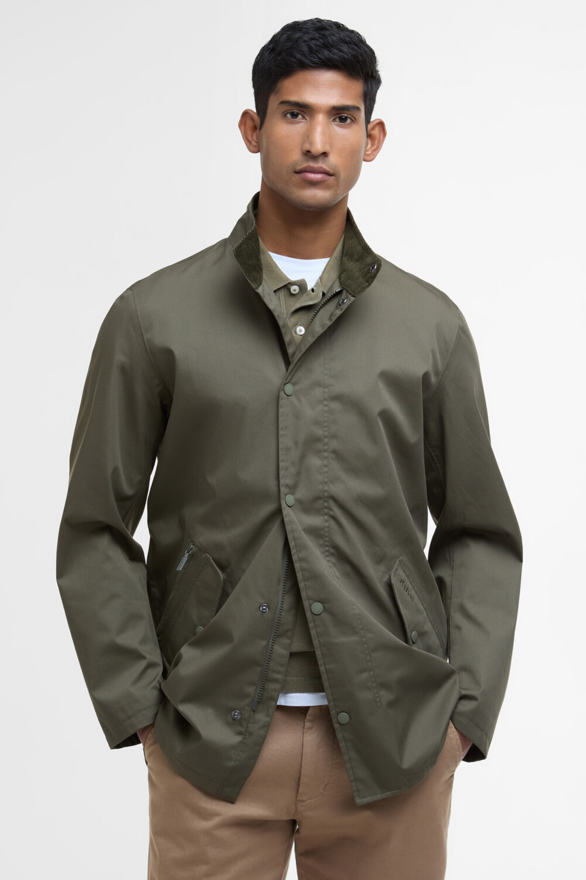 Barbour City Chelsea Waterproof Ceket OL72 Uniform Green/Bleached Pine