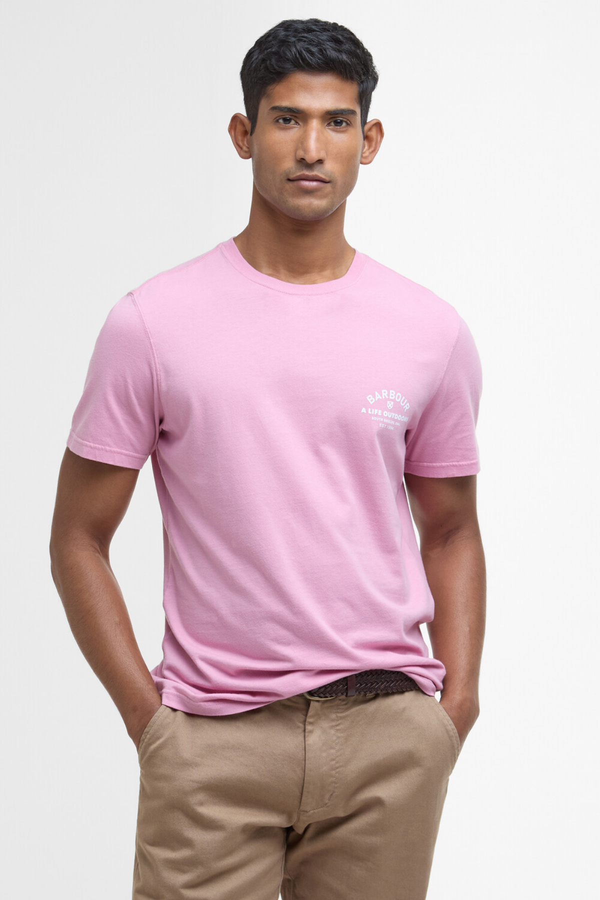 Barbour Cranmer Logo T-Shirt PI76 True Pink