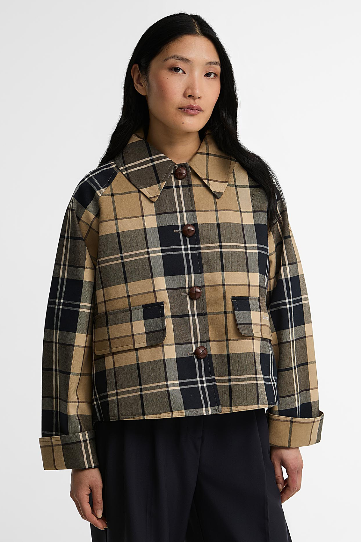 Barbour Delilah Showerproof Ceket BE52 Birchwood Dress Tartan