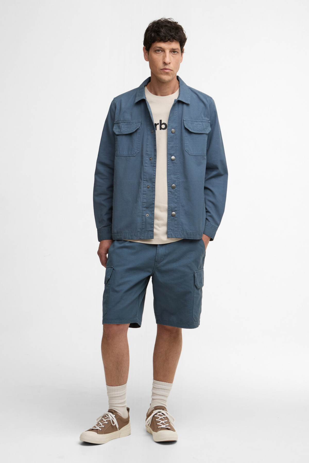 Barbour Draftmen Relaxed Cargo Şort BU18 Dusk Blue