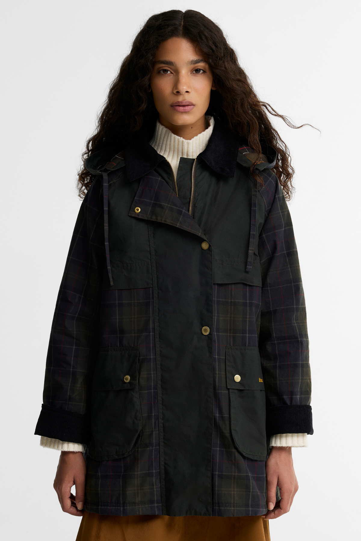 Barbour Elsie Casual Ceket TN11 Shadow Classic Dk Fern Mixed Tartan