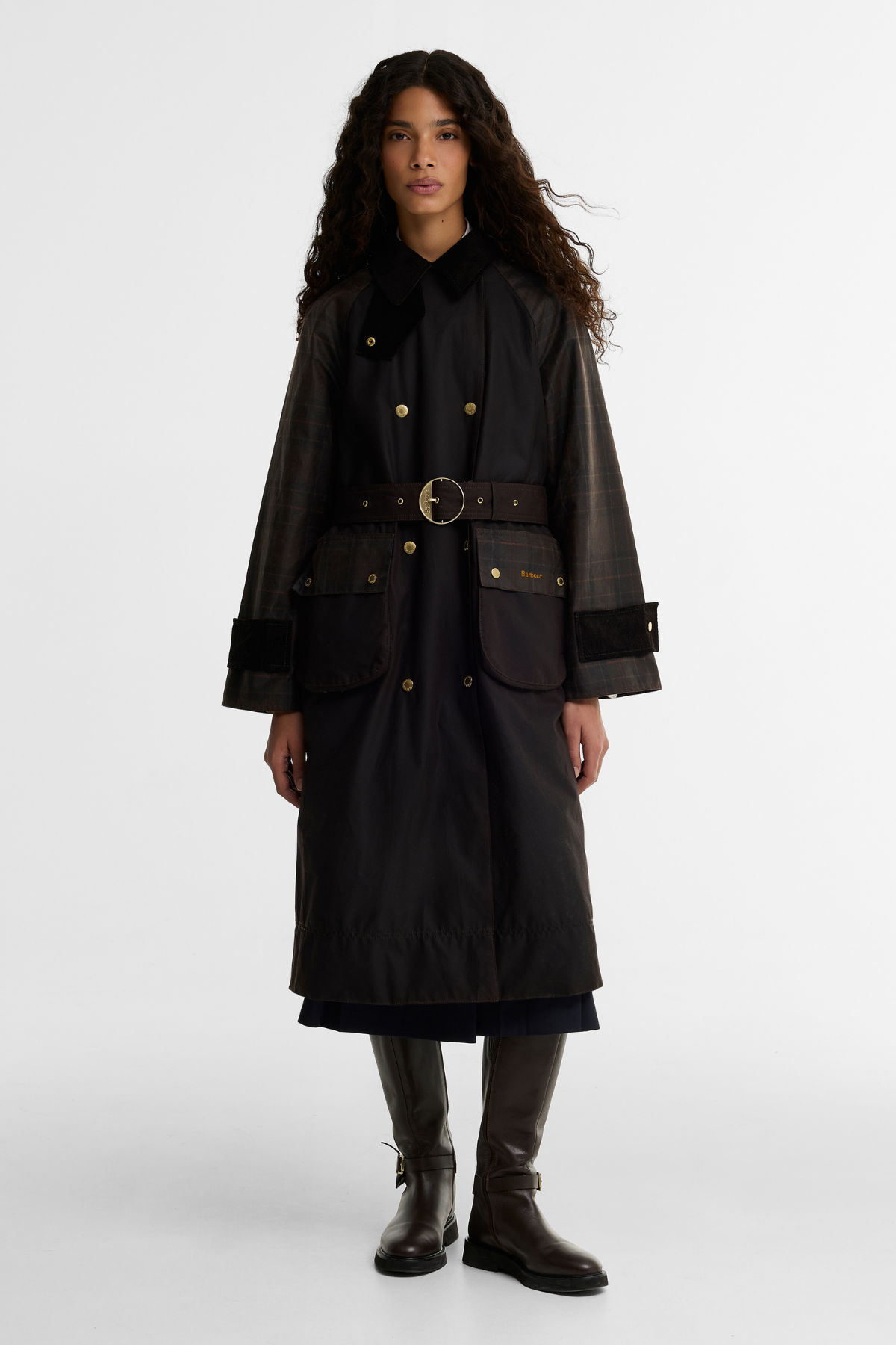 Barbour Elva Yağlı Ceket RU91 Rustic Muted Mixed Tartan