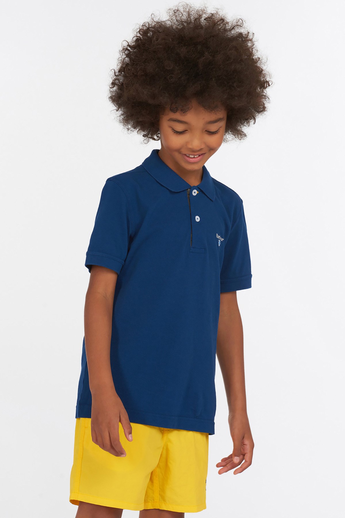 Barbour Erkek Çocuk Tartan Polo Yaka BL91 Deep Blue