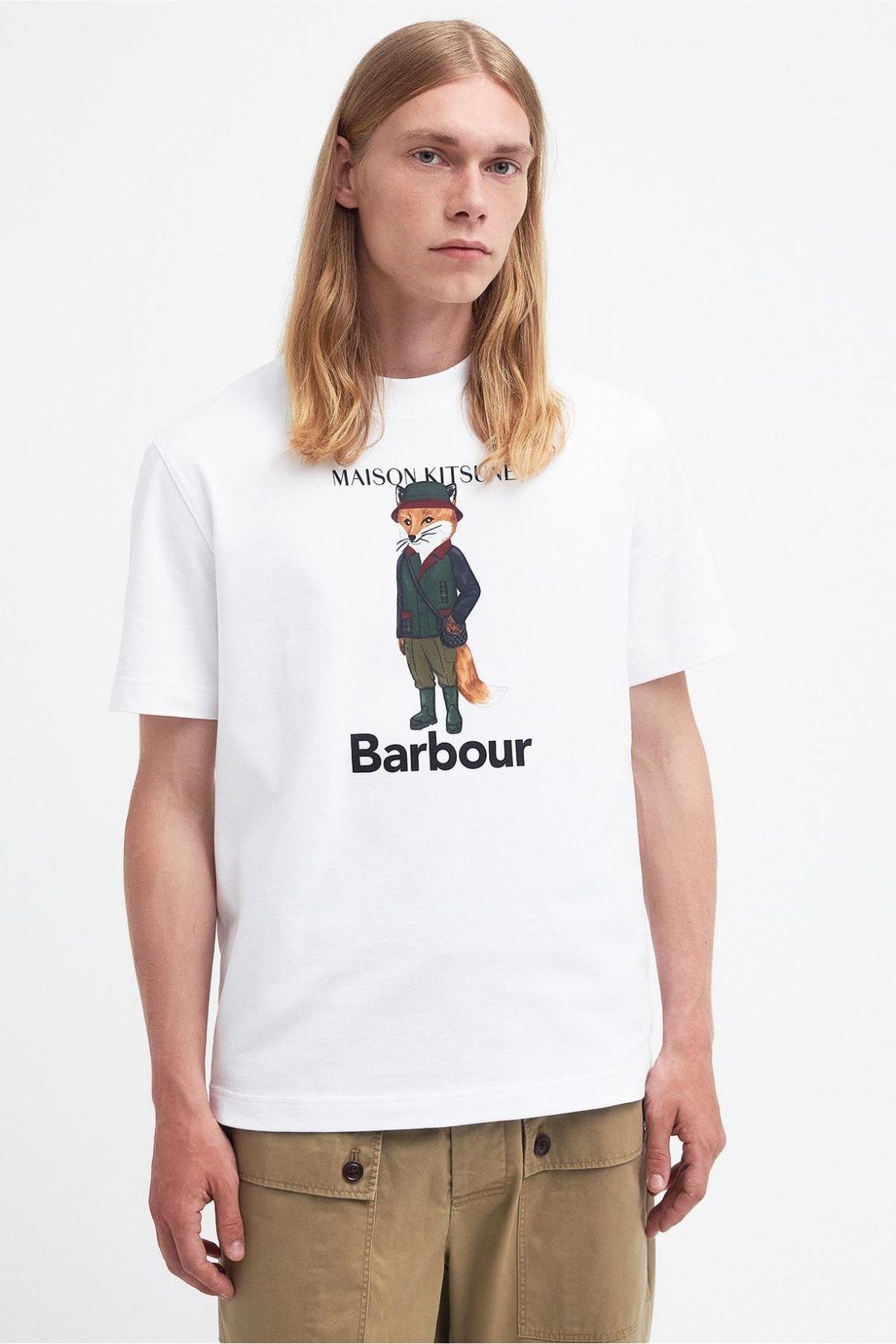 Barbour Erkek X MK Beaufort Fox T-Shirt WH11 White