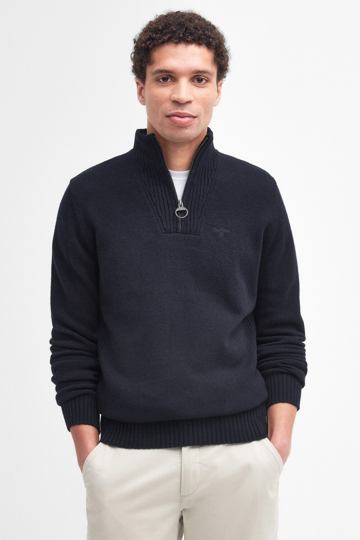 Barbour Essential Lambswool Half Zip Kazak NY71 Navy