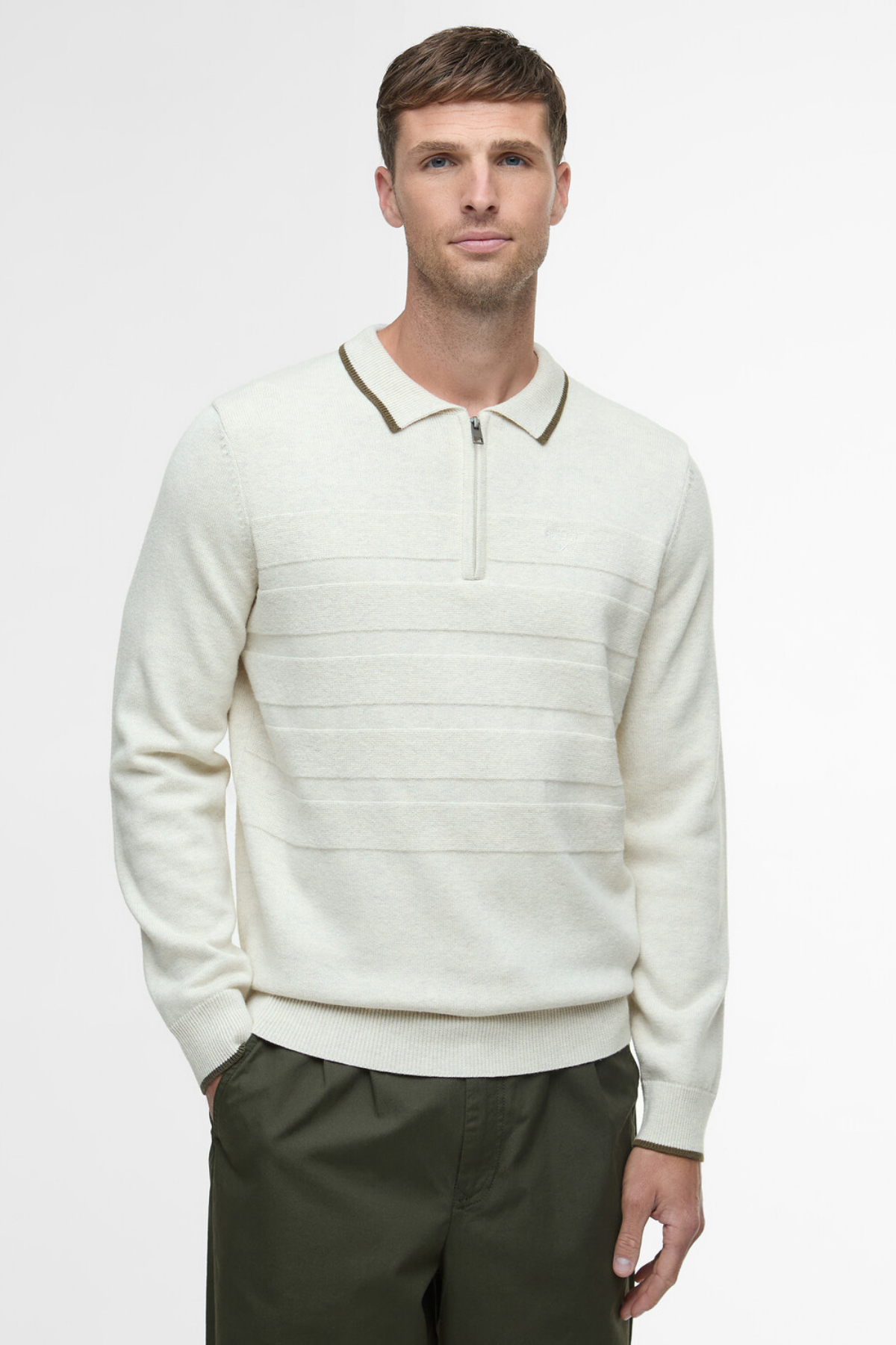 Barbour Fenhill Knitted Kazak WH32 Whisper White