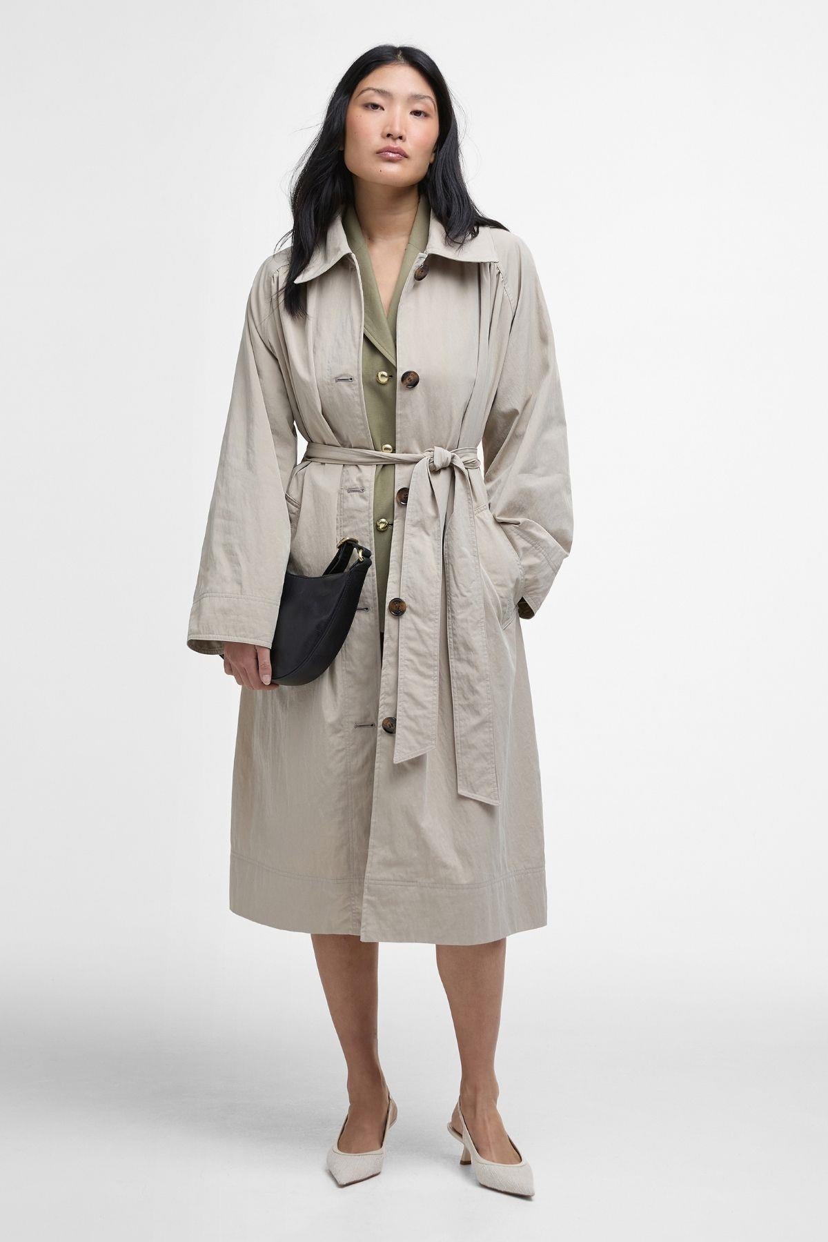Barbour Garbo Showerproof Trençkot SN11 Light Sand/Rosemary Tartan