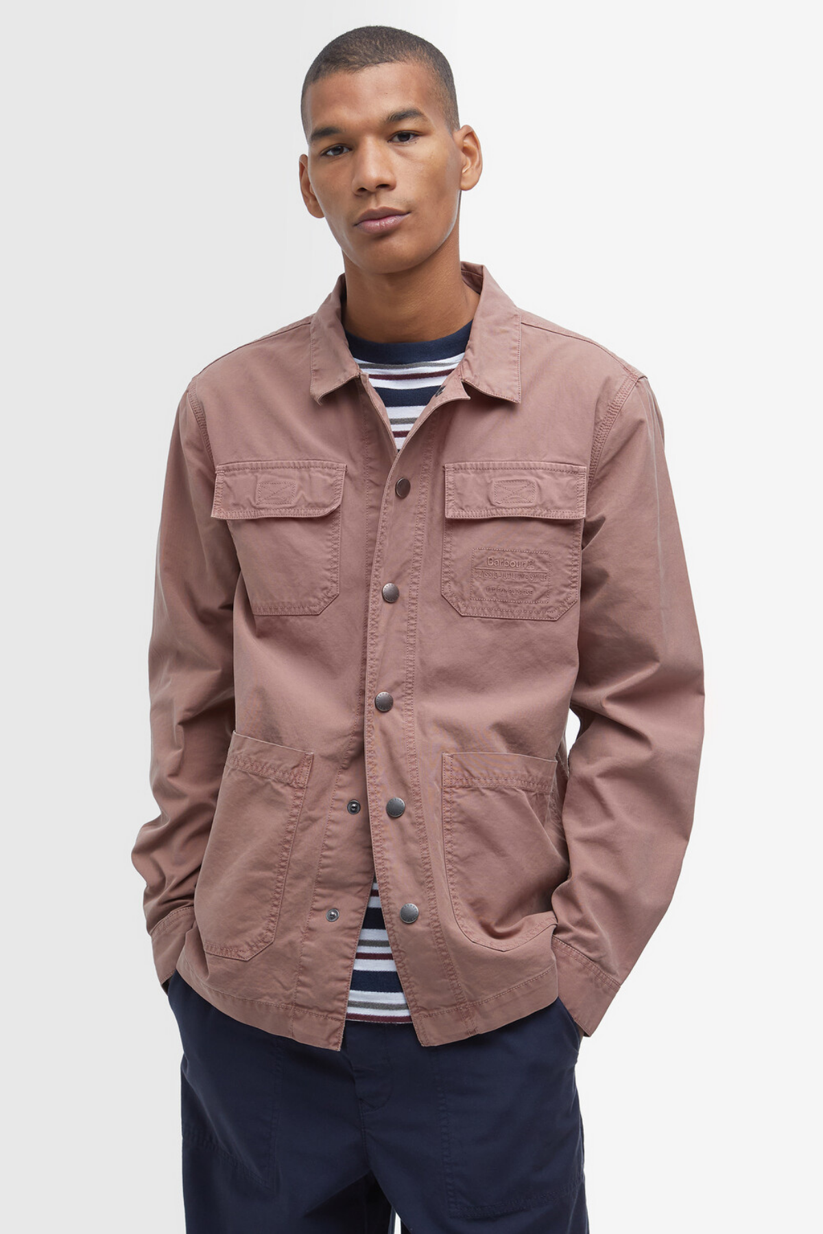 Barbour Grindle Cargo Overshirt PU17 Washed Heather