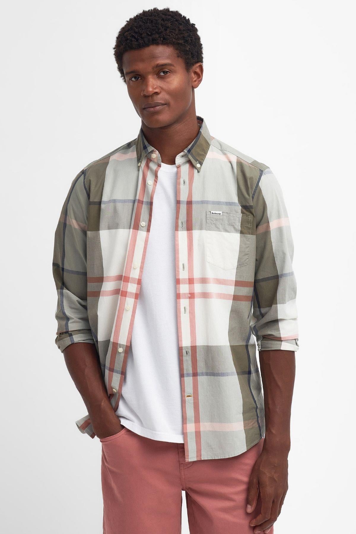 Barbour Harris Tailored Gömlek TN24 Glenmore Olive Tartan