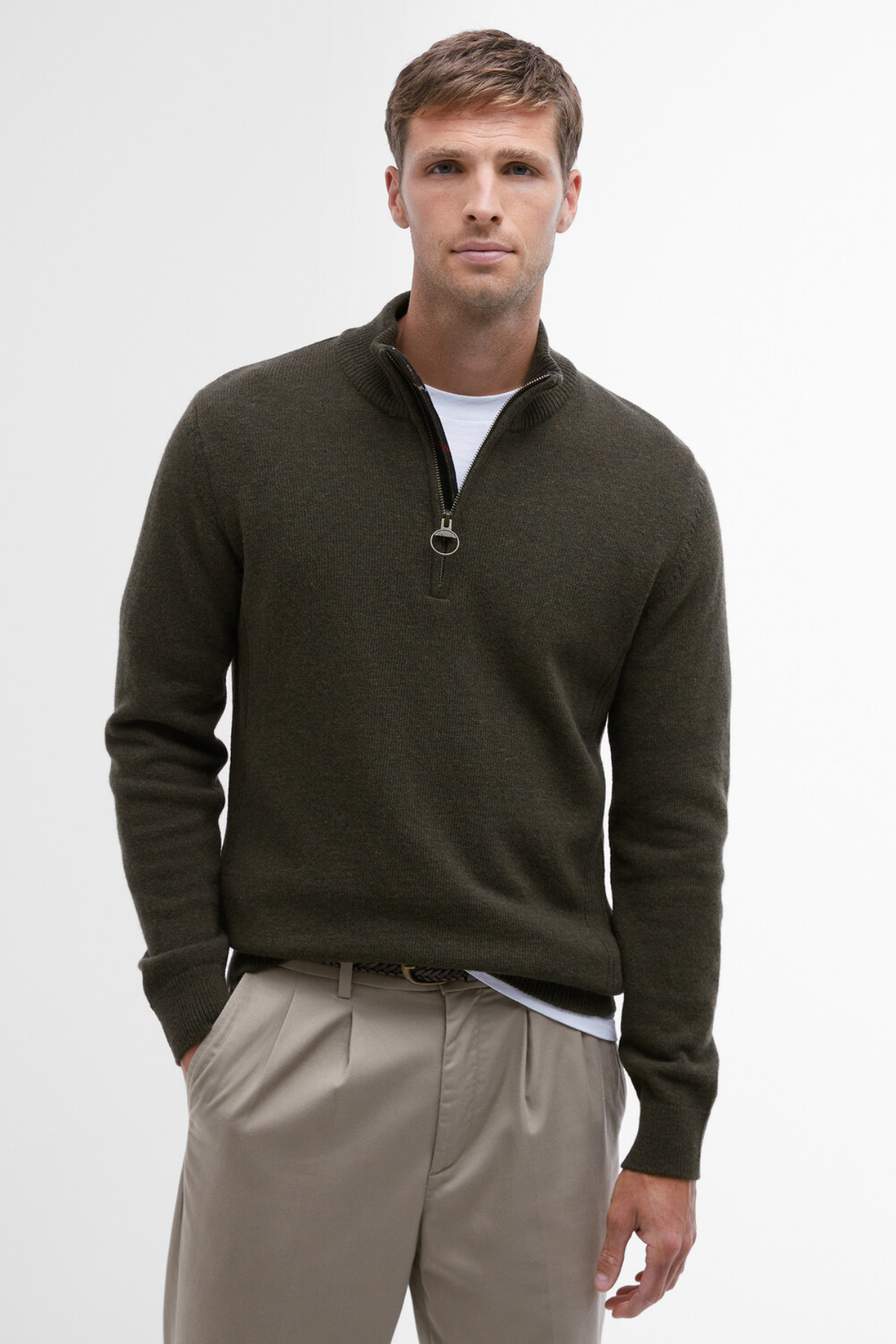 Barbour Holden Half Zip Kazak OL91 Olıve Marl