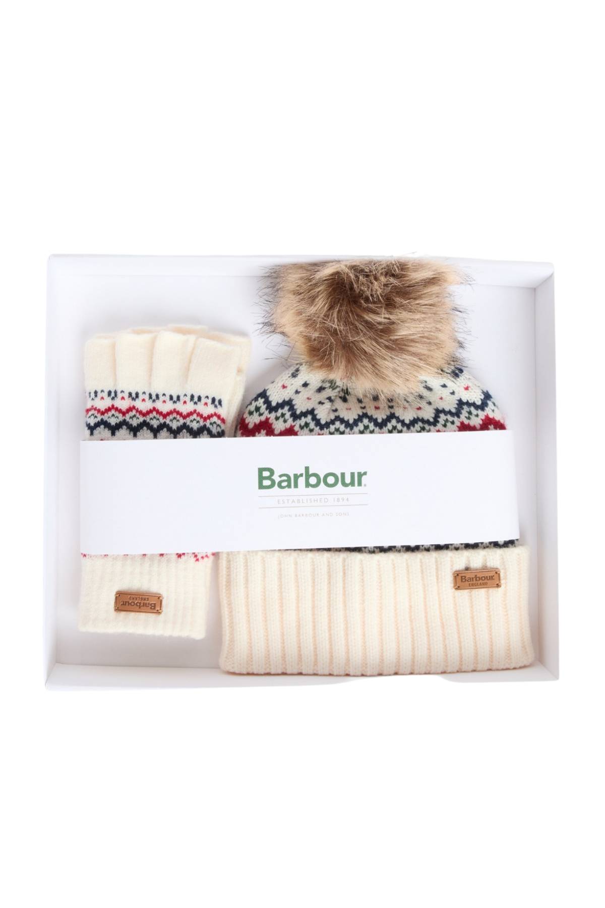 Barbour Holly Bere ve Eldiven Hediye Seti WH53 Antique White
