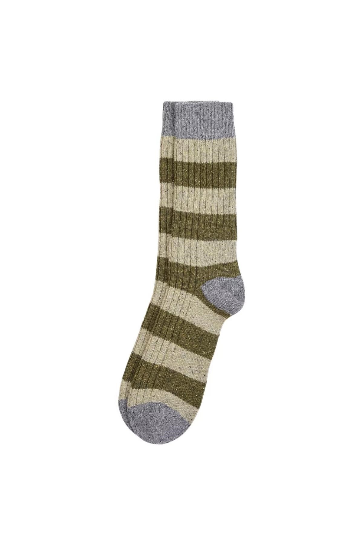 Barbour Houghton Stripe Çorap OL71 Olive