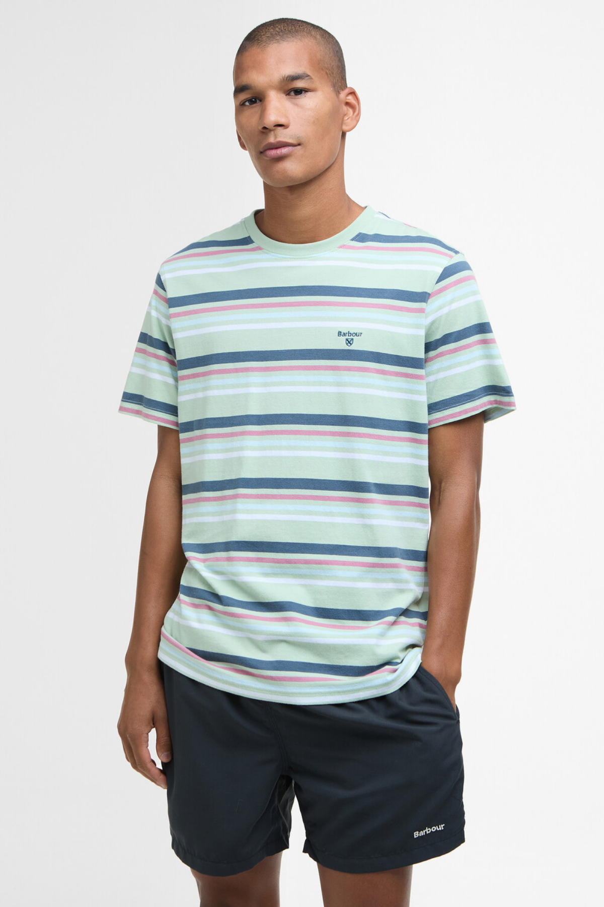 Barbour Houstead Stripe Tailored Fit T-Shirt GN12 Pale Apple