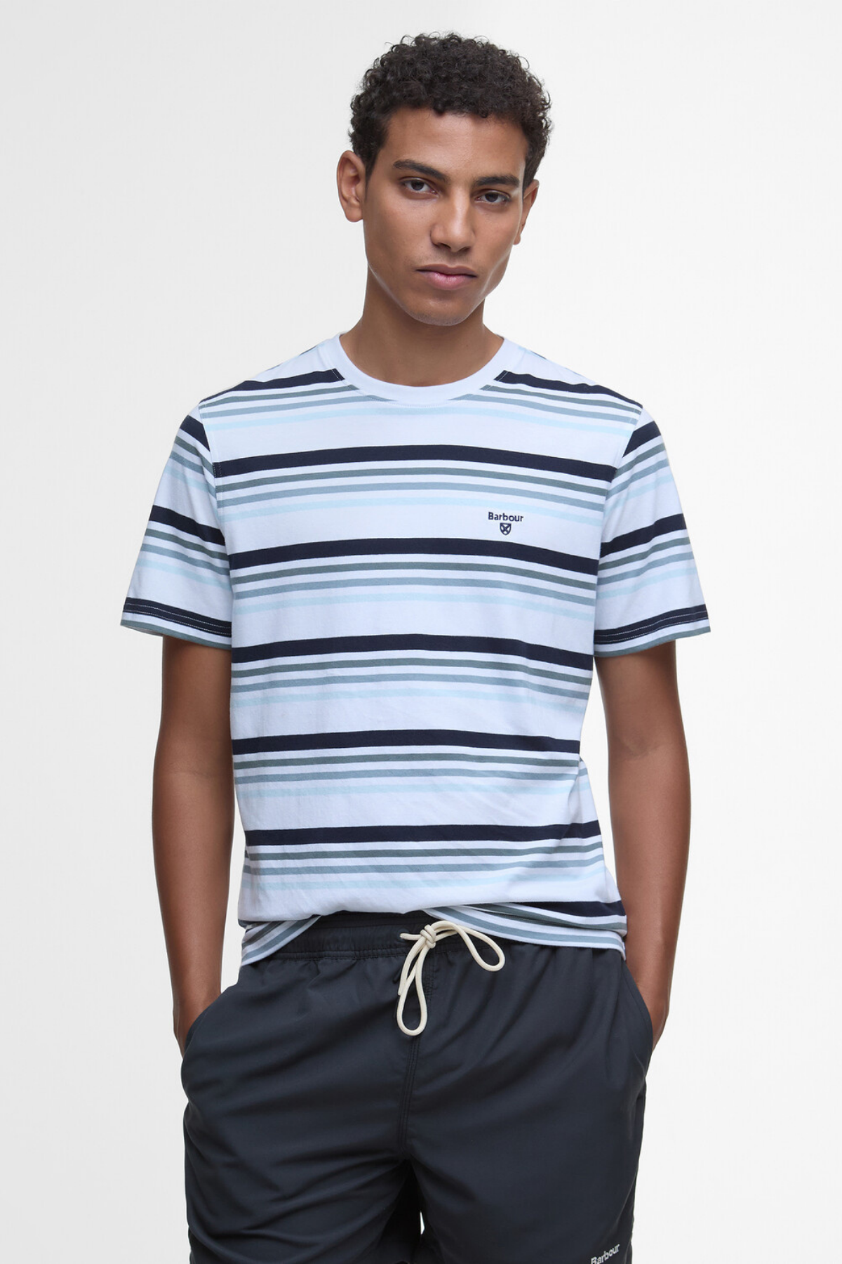 Barbour Houstead Stripe Tailored Fit T-Shirt WH11 White