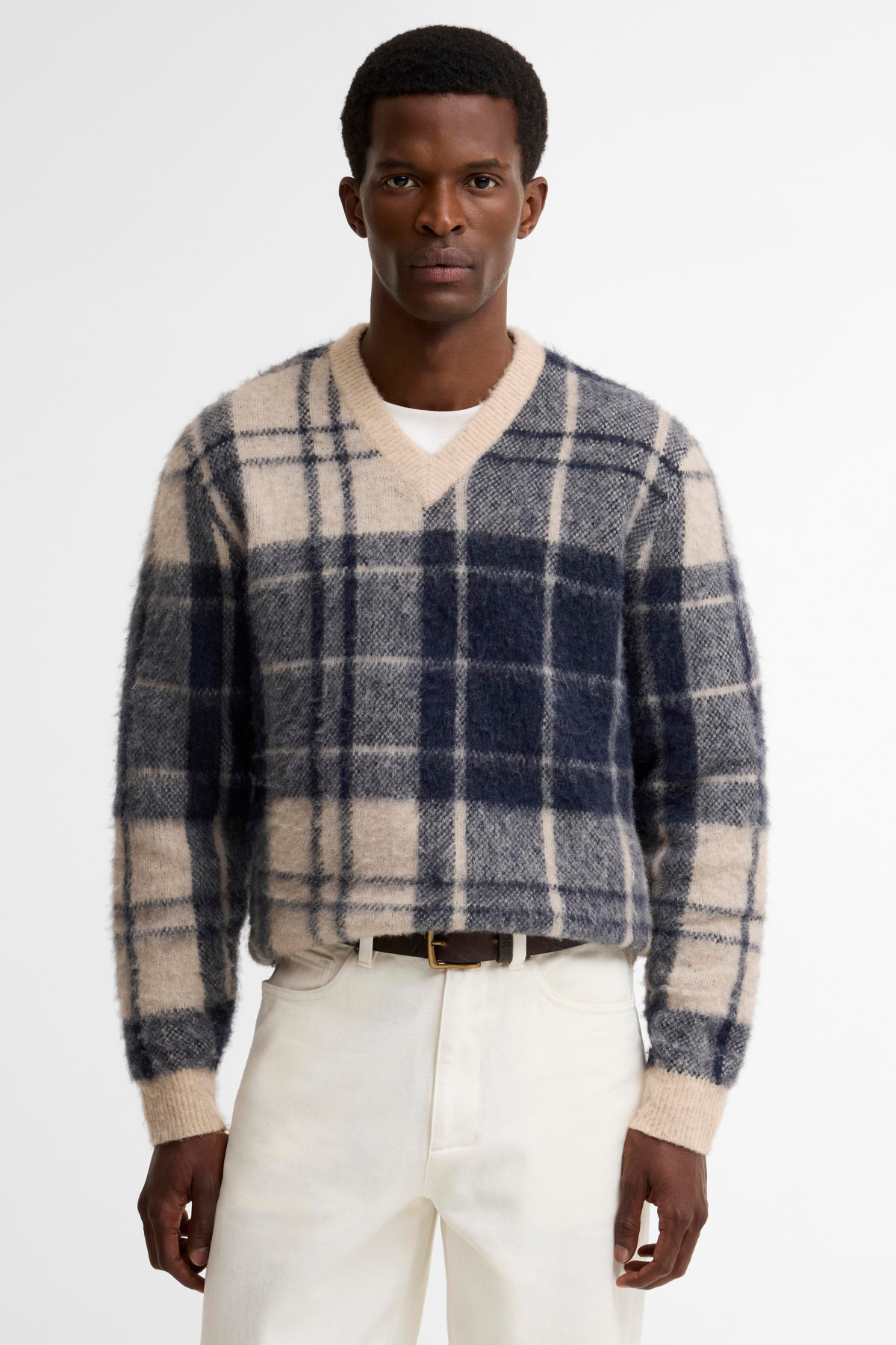 Barbour Hunham Tartan V Yaka Kazak ST51 Stone