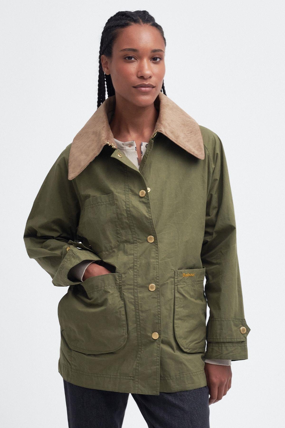 Barbour Hutton Oversized Showerproof Ceket GN31 Dusky Green