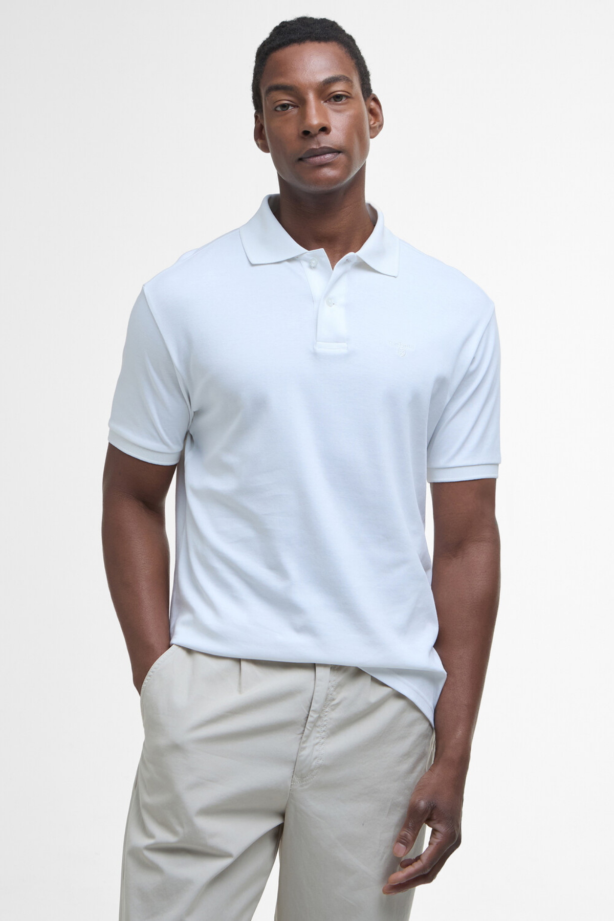 Barbour Hylton Interlock Tailored Fit Polo Yaka WH11 White