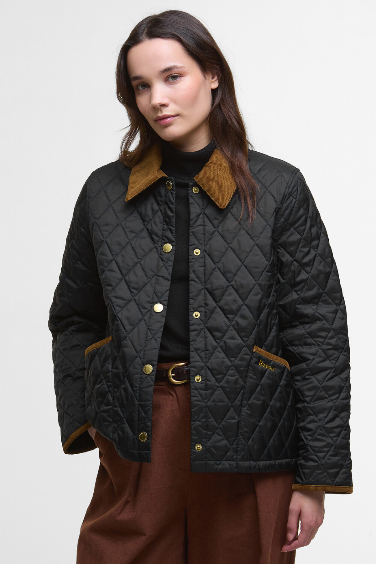 Barbour Icons Cropped Liddesdale Kapitone Ceket BK91 Black/Classic