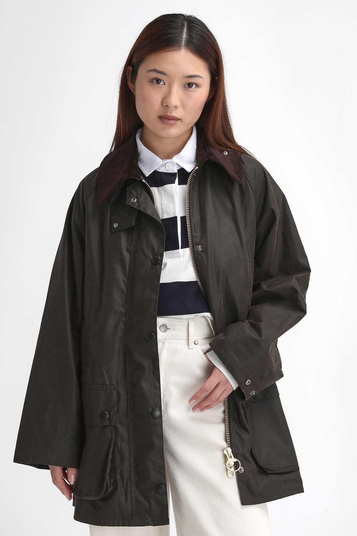 Barbour Kadın Beaufort Yağlı Ceket OL71 Olive-Classic