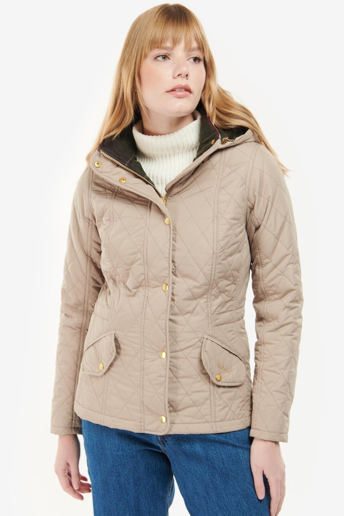 Barbour Kadın Millfire Quilt Kapitone Ceket BE34 Lt Trench