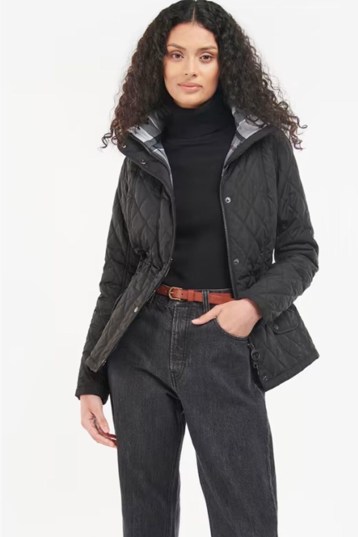 Barbour Kadın Millfire Quilt Kapitone Ceket BK11 Black/Classic