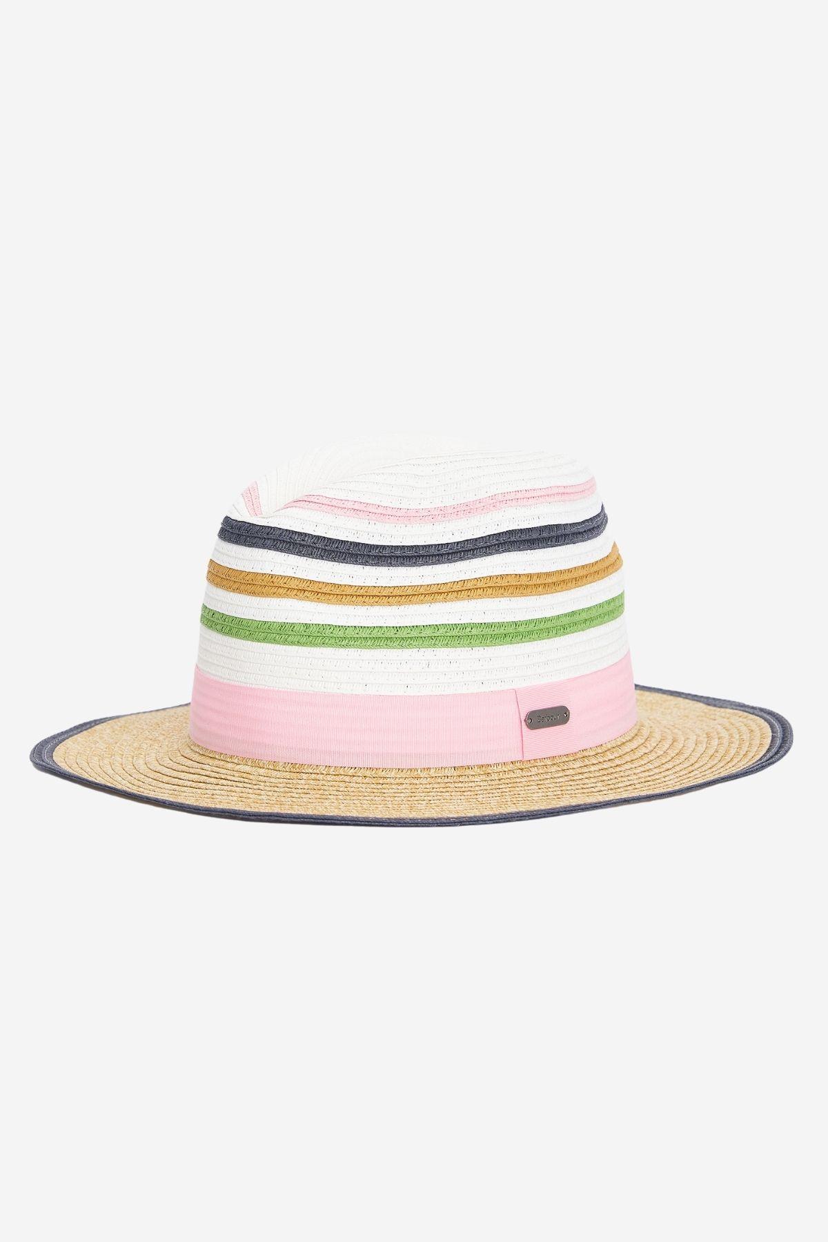 Barbour Kenmore Fedora Hasır Şapka PI31 Shell Pink/Multi