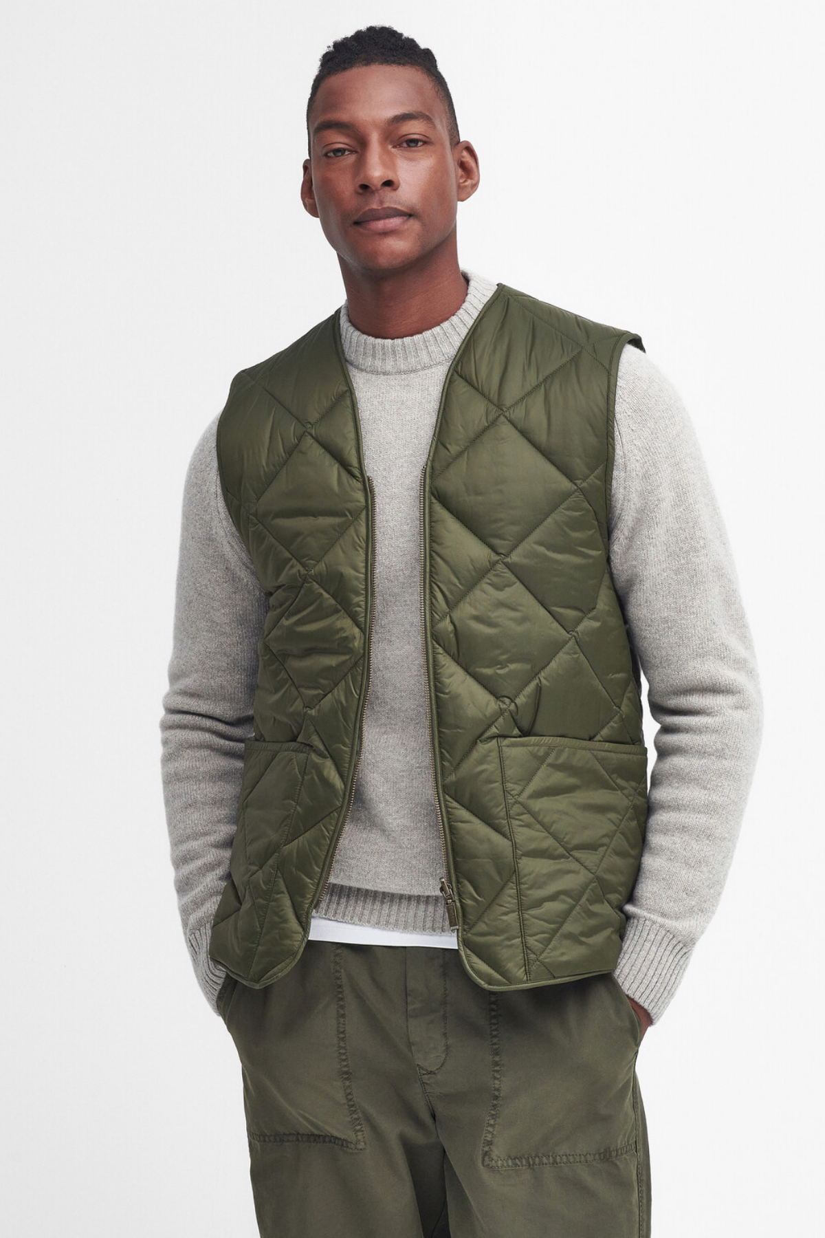 Barbour Large Box Kapitone İçlik-Yelek - Bedale, Beaufort, Ashby ve Bristol ceketler ile uyumludur GN55 Forest Green/Classic