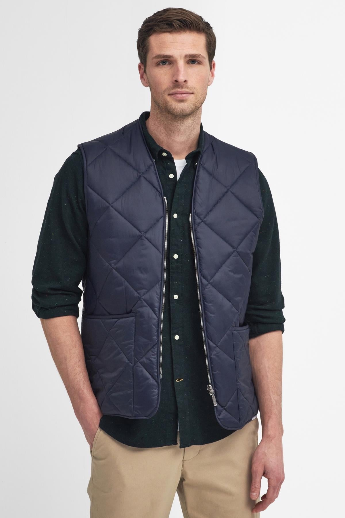 Barbour Large Box Kapitone Yelek NY71 Navy