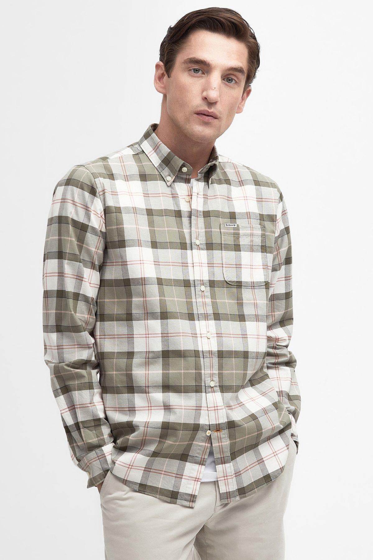 Barbour Lewis Tailored Gömlek TN24 Glenmore Olive Tartan