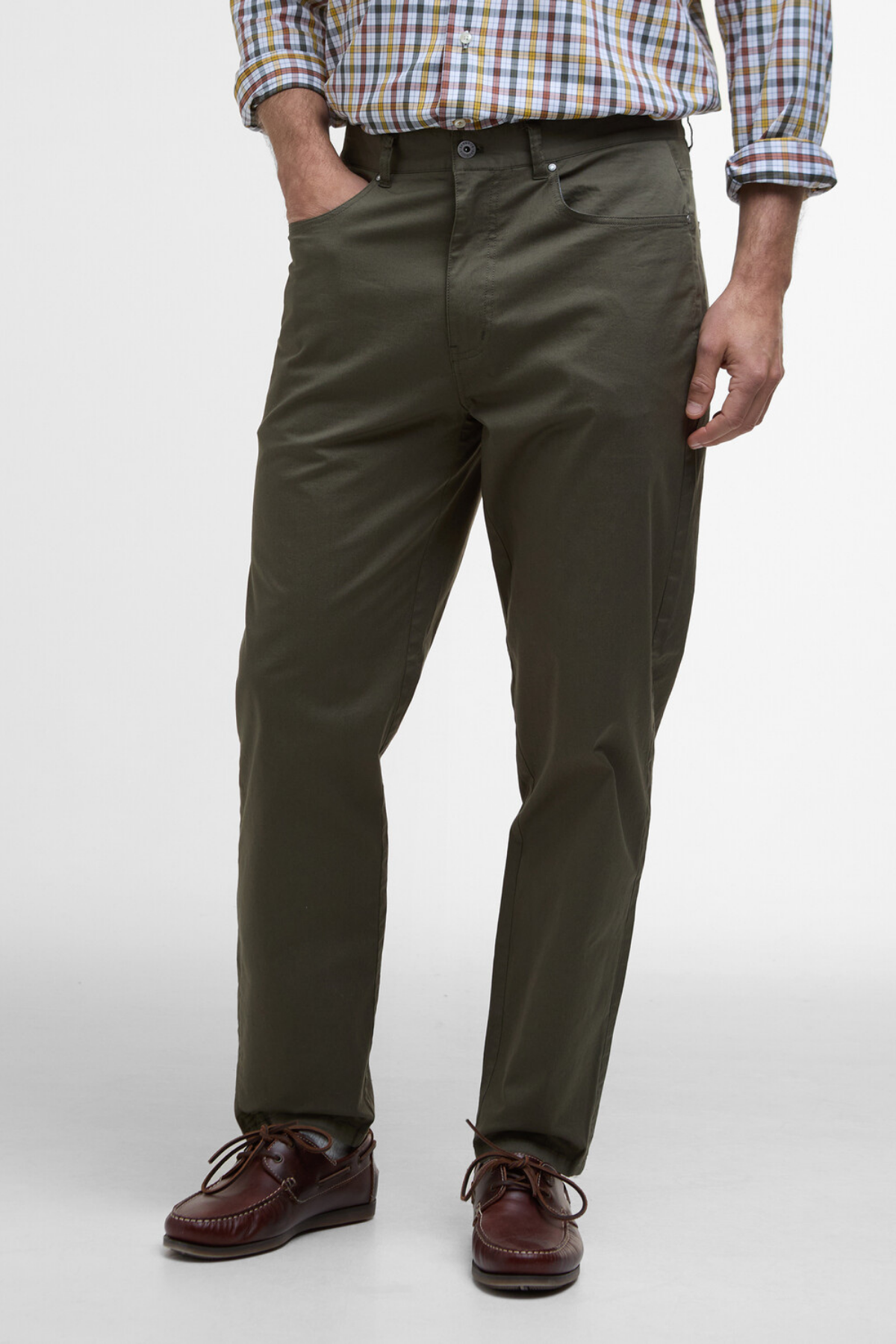 Barbour Lightweight Stretch Regular Fit Chino Pantolon GN84 Uniform Green