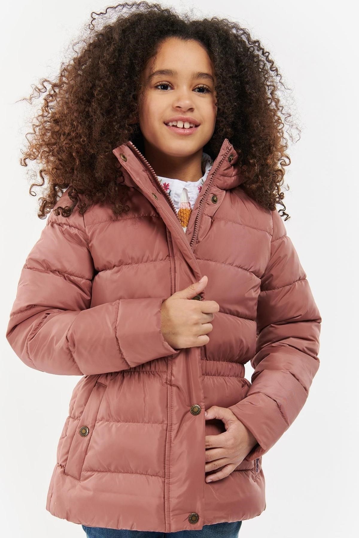 Barbour Littlebury Kız Kapitone Ceket Rose Blush/Navy Adventure Floral