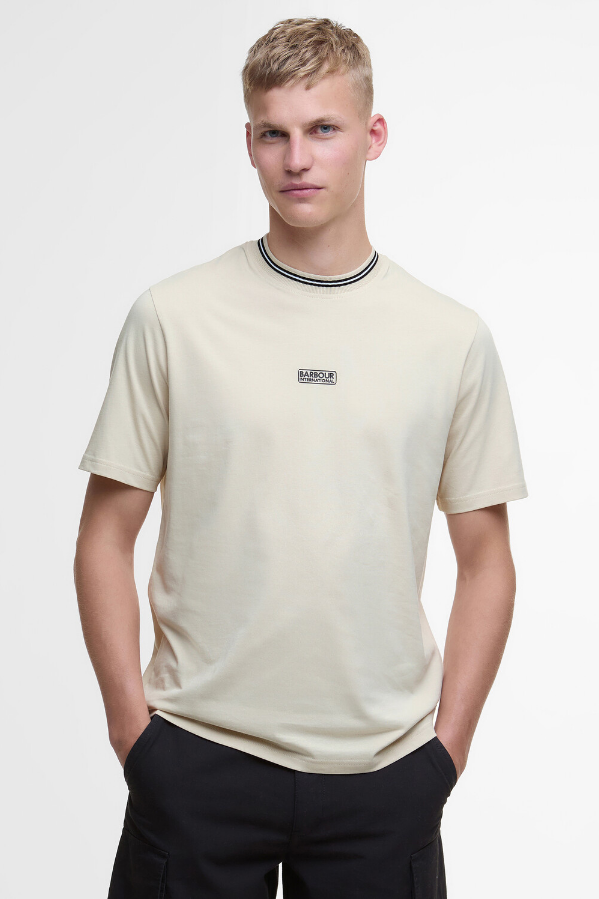 Barbour Logo Tipped T-Shirt GY55 Oyster Grey