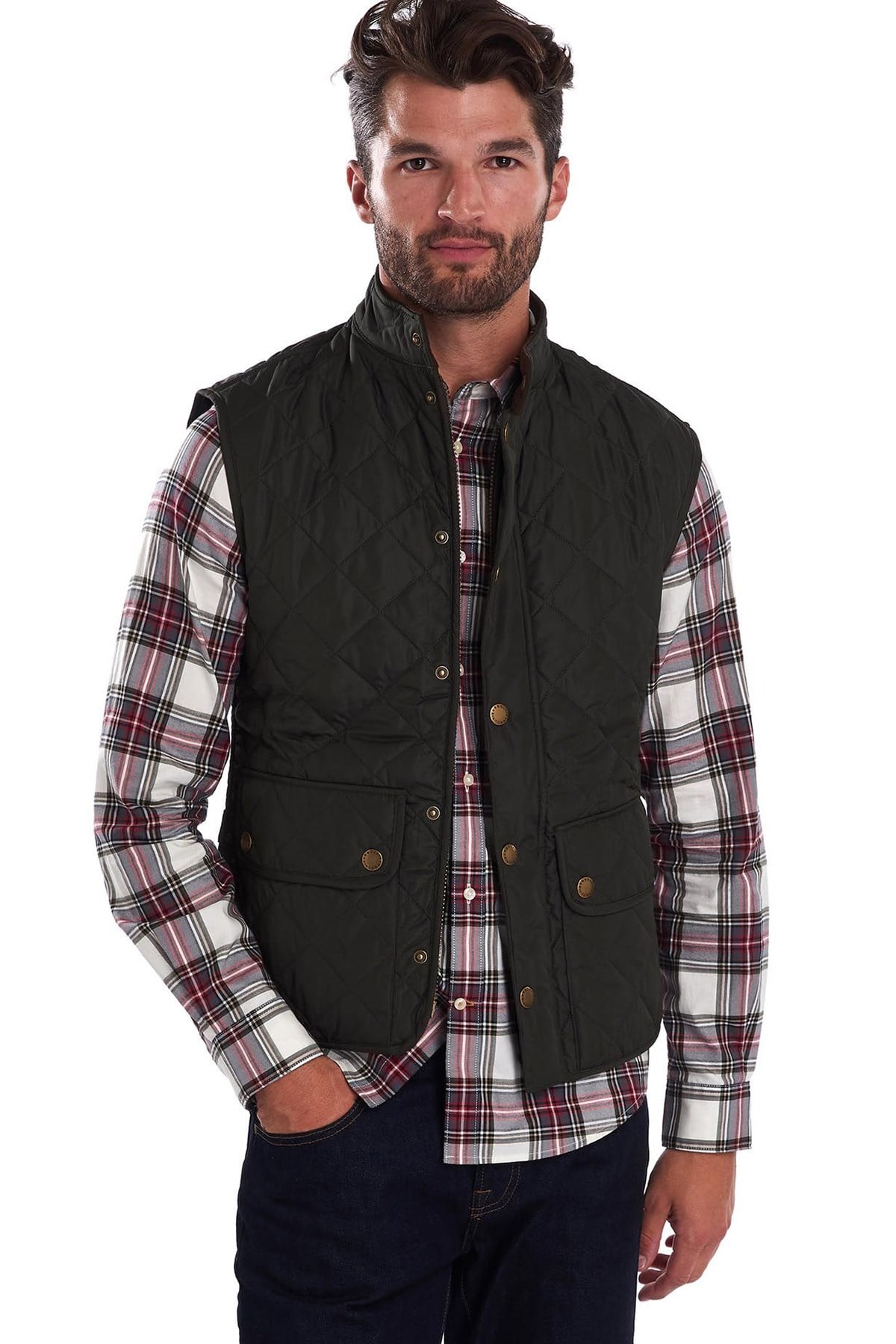 ジャケット・アウター hideya Barbour SL Lowerdale Gilet Barbour Erkek Lowerdale Yelek GN71 Sage