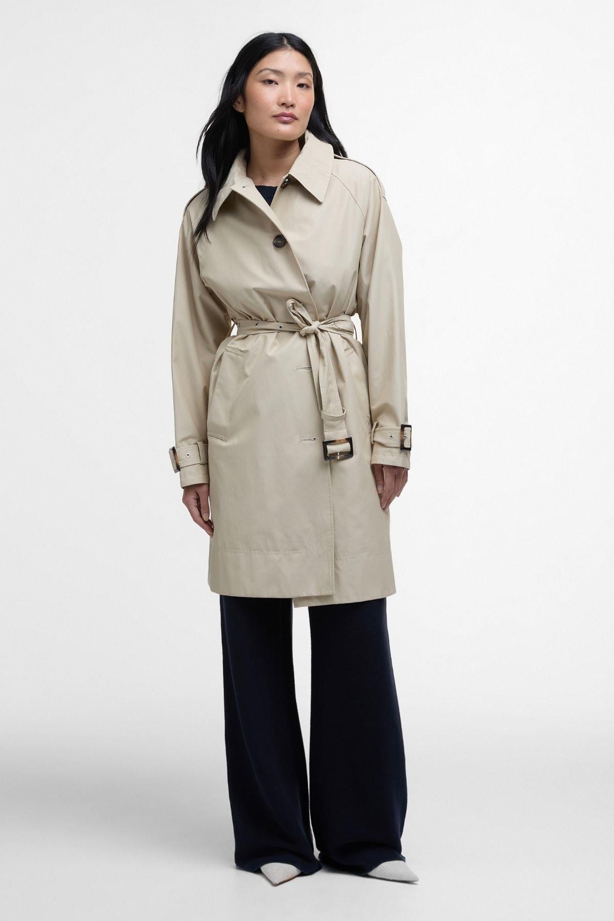 Barbour Maia Showerproof Ceket SN11 Light Sand/Rosemary Tartan