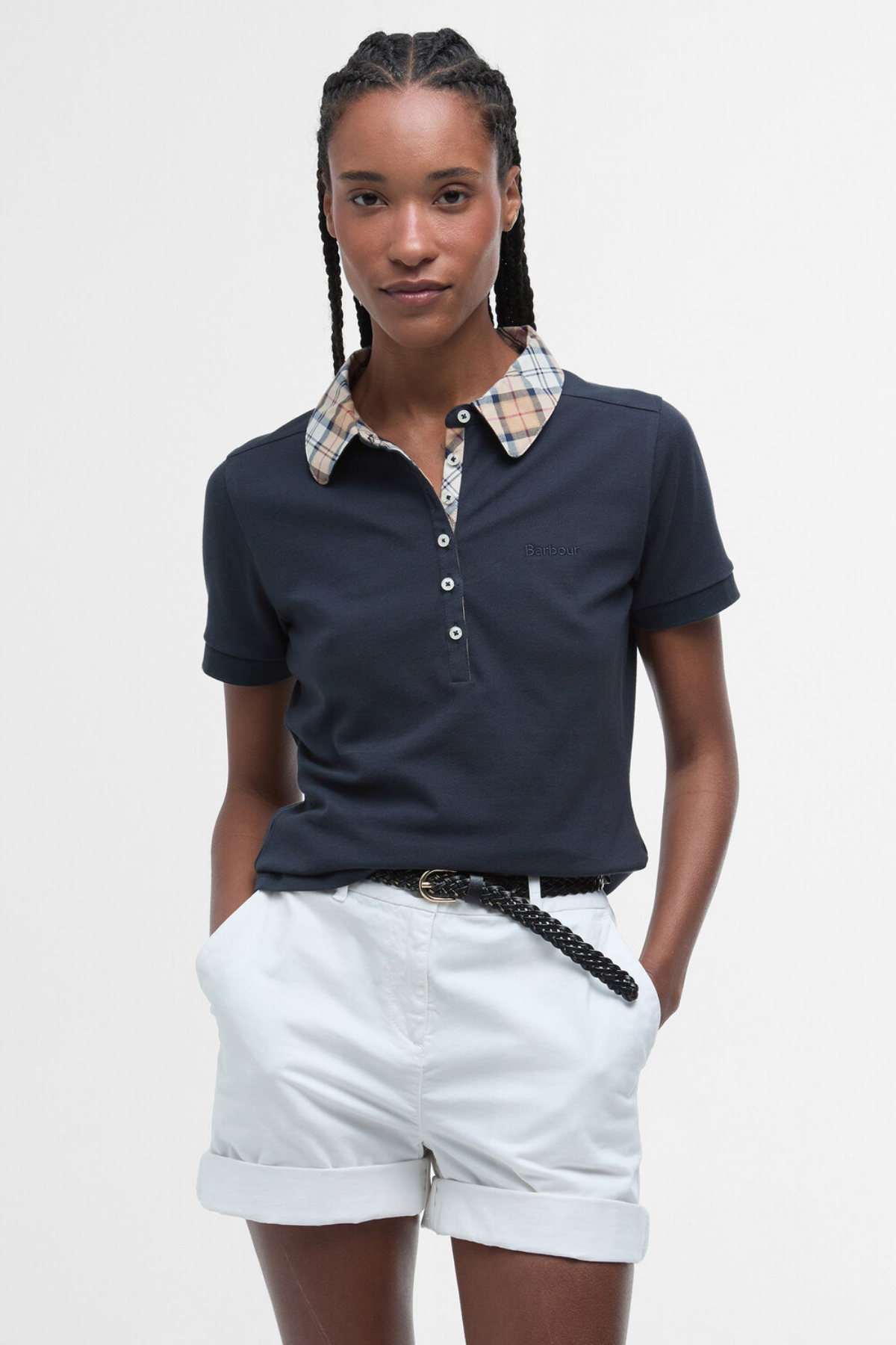 Barbour Malvern Top Polo Yaka NY13 Navy/Hessian