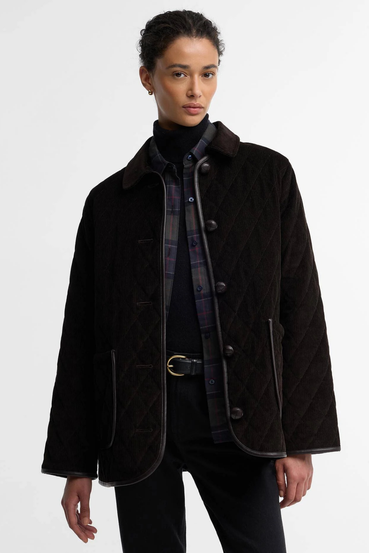 Barbour Marlow Kapitone Ceket BR71 Dk Brown Shadow Classic