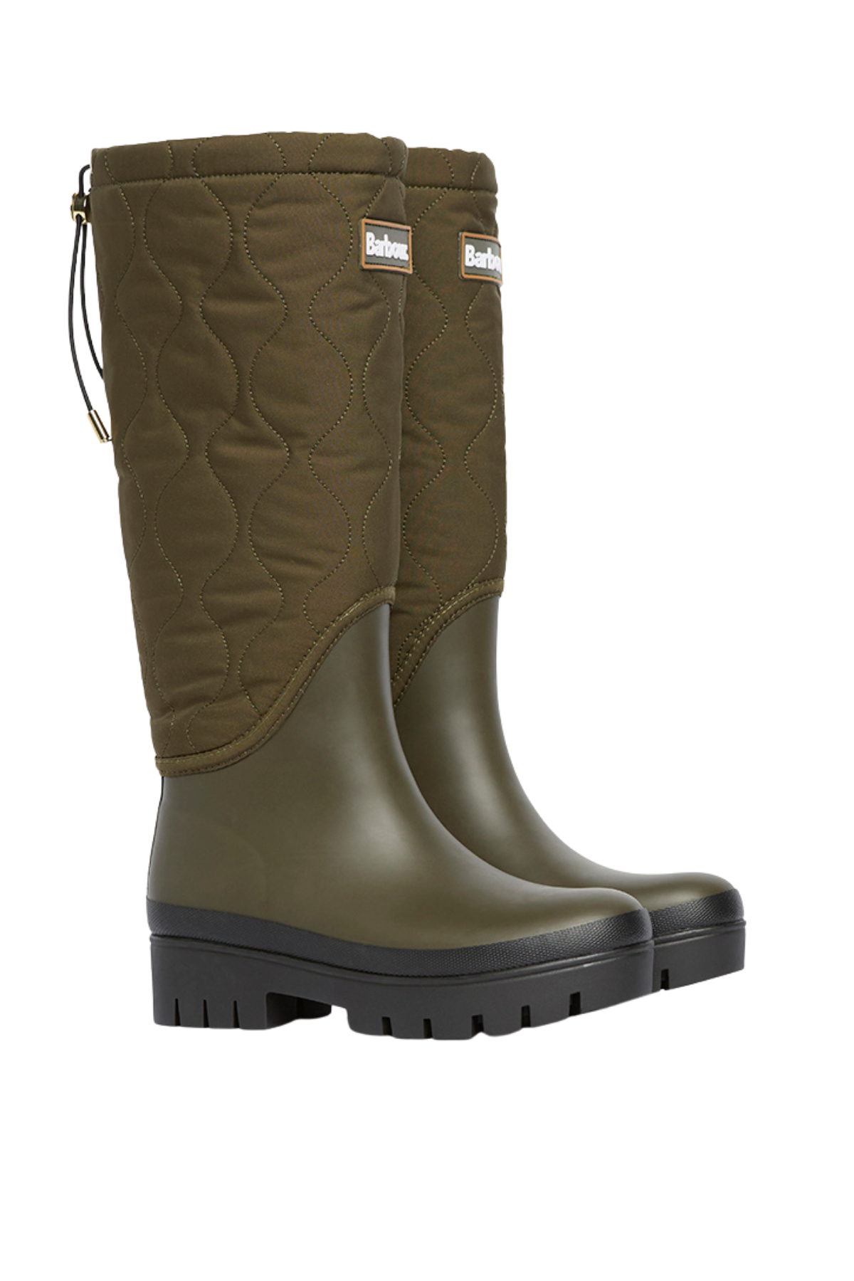 Barbour Marnie Kapitone Tall Welly Çizme OL71 Olive-Black