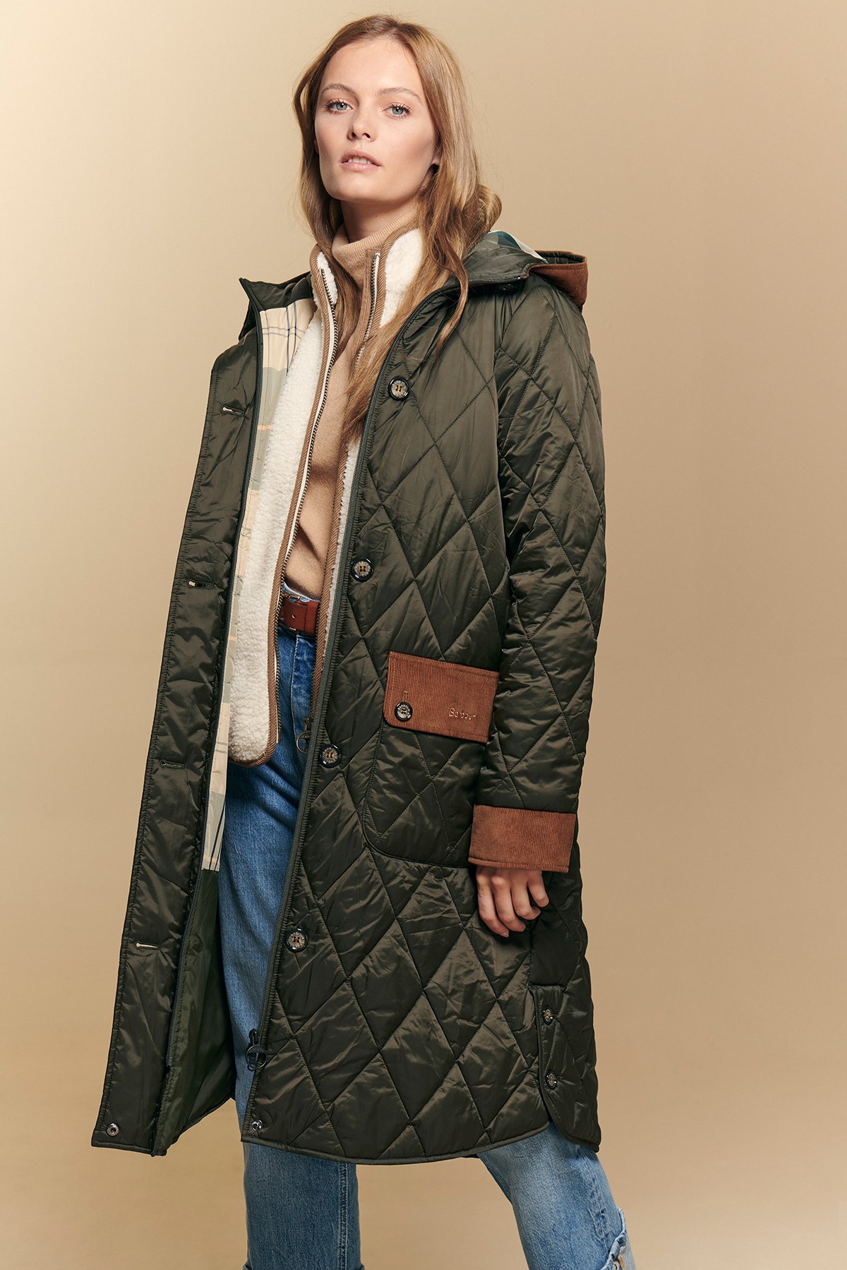 Barbour Mickley Kapitone Ceket Sage/Ancient