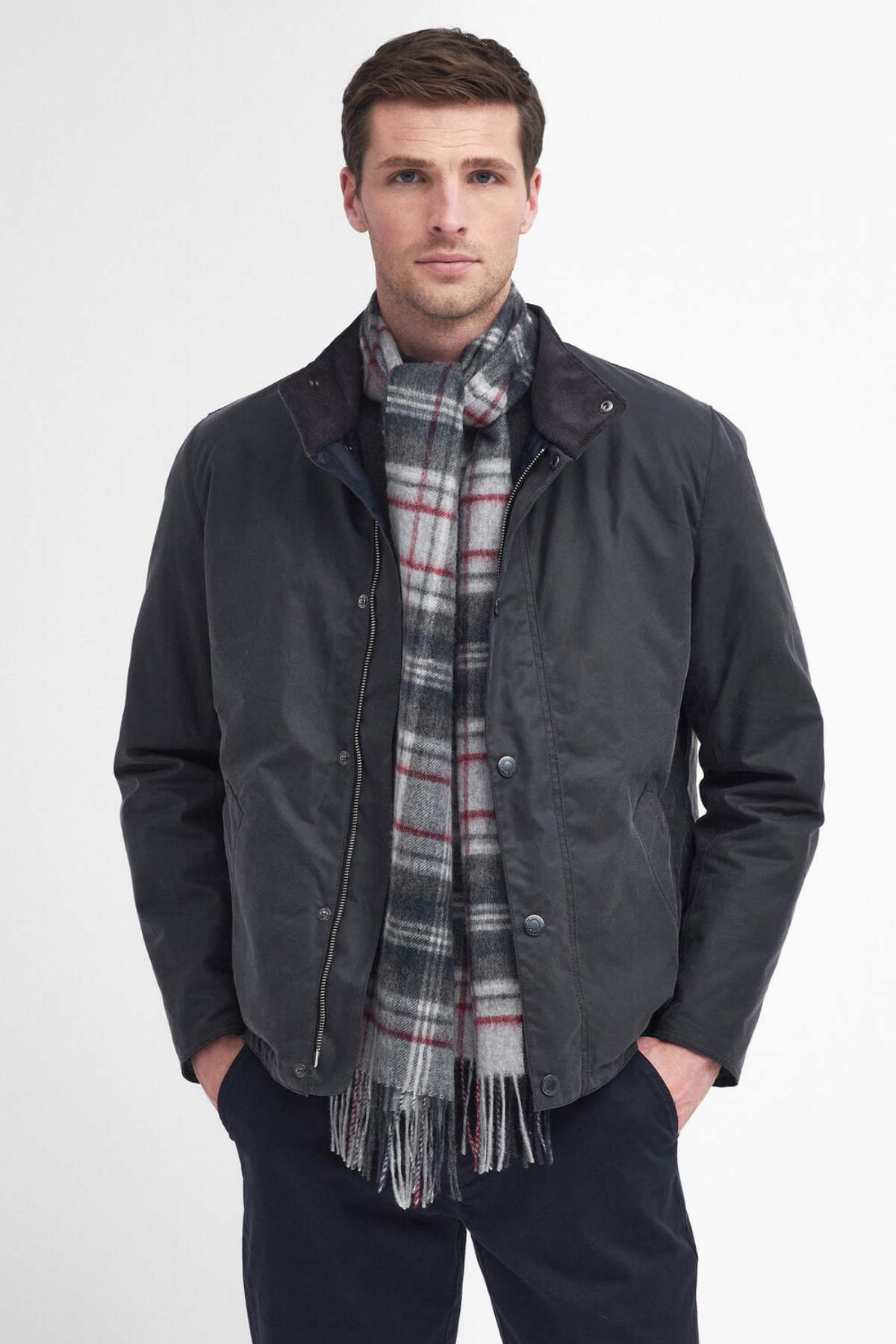 Barbour New Check Tartan Atkı TN27 Blue Granite