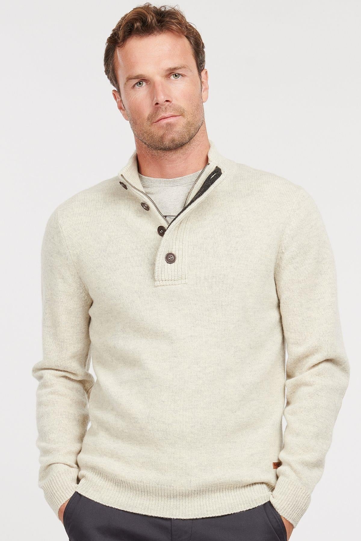 Barbour Patch Half Zip Kazak BE14 Pearl