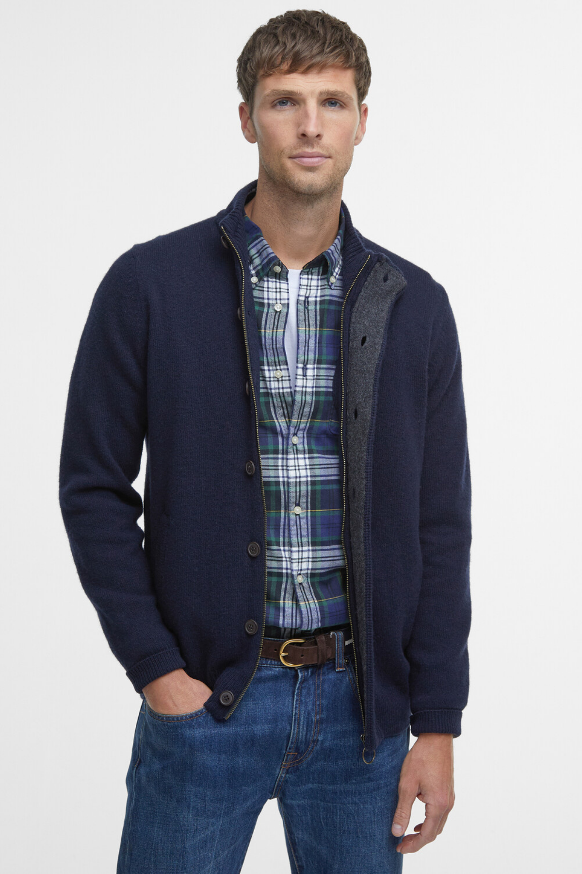 Barbour Patch Zip Through Hırka NY91 Navy