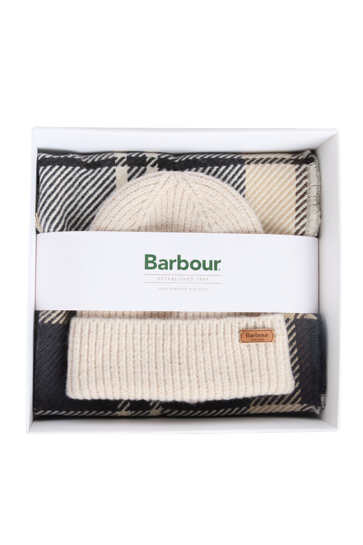 Barbour Pendle Bere & Blair Atkı Hediye Seti TN26 Light Birchwood Tartan
