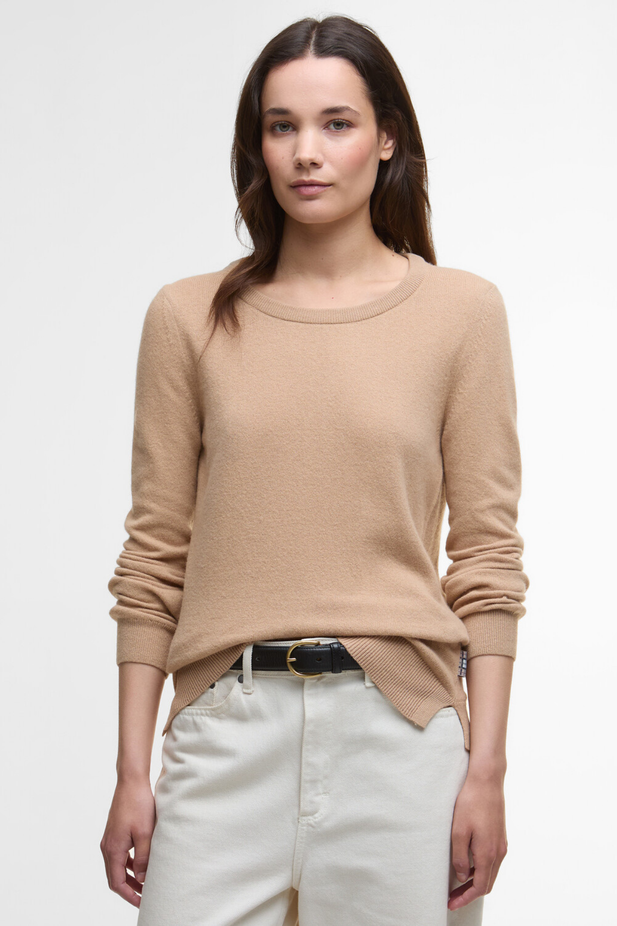 Barbour Pendle Crew Triko Kazak BE12 Pale Camel/Hessian